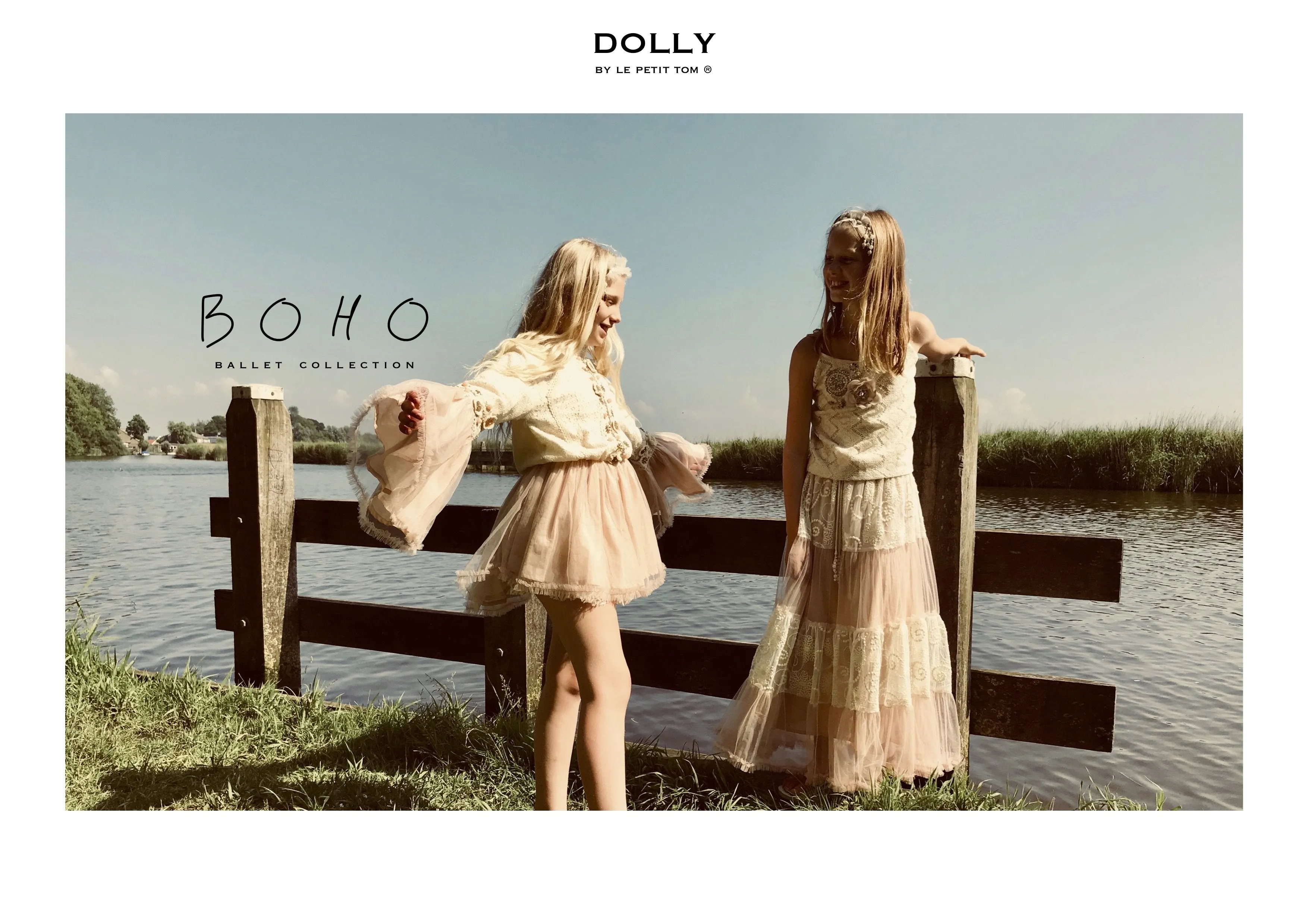 [ OUTLET!] DOLLY by Le Petit Tom ® BOHO maxi skirt ballet pink