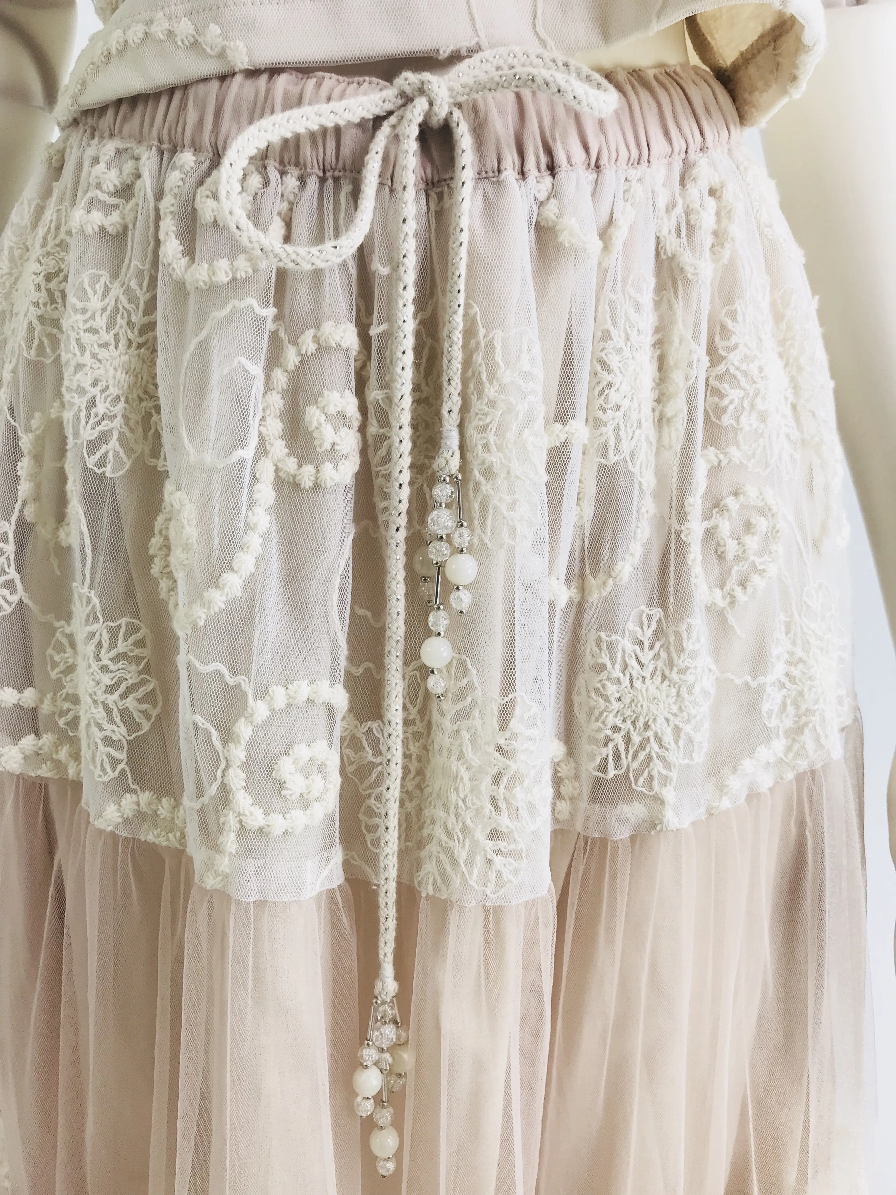 [ OUTLET!] DOLLY by Le Petit Tom ® BOHO maxi skirt ballet pink