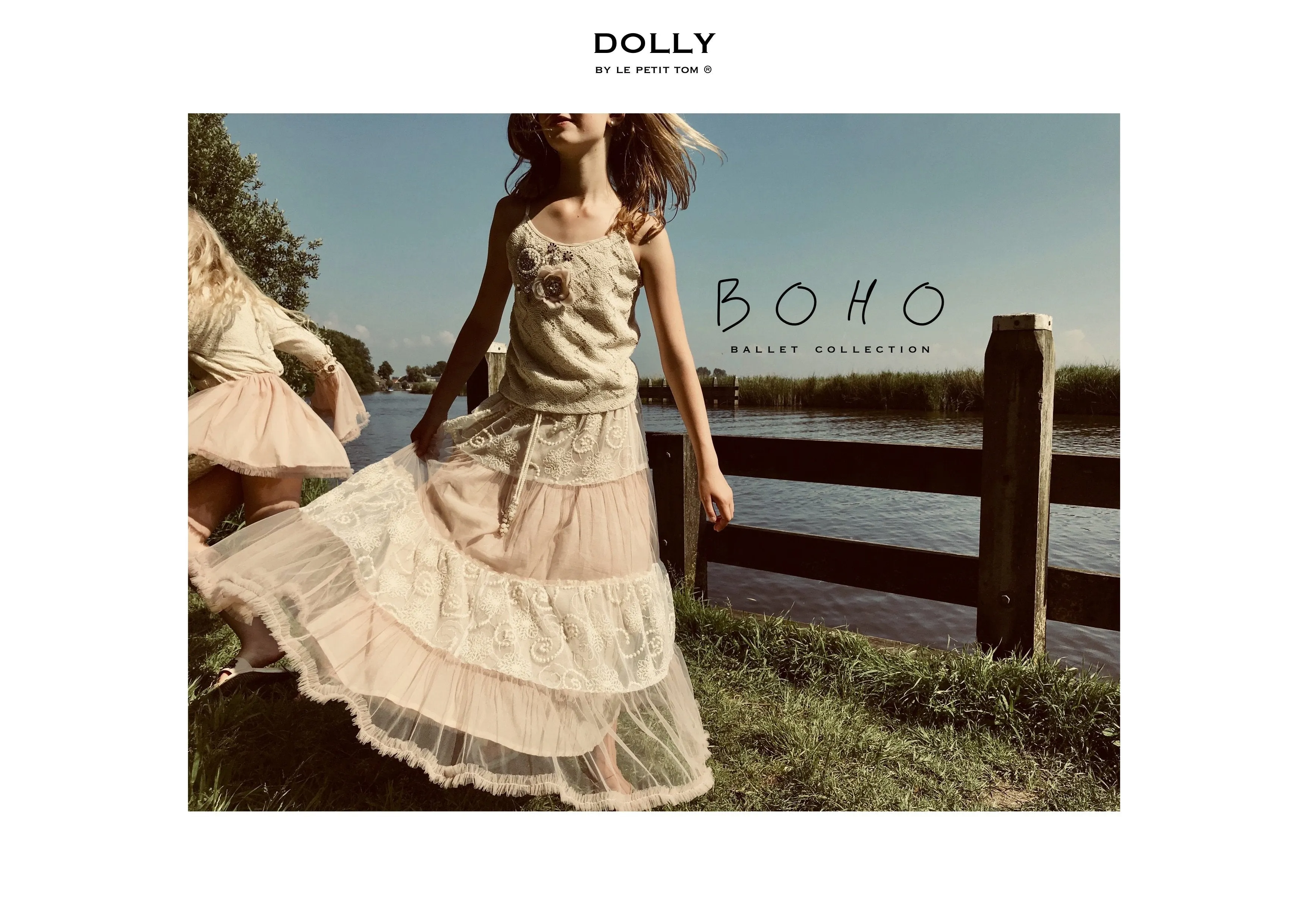 [ OUTLET!] DOLLY by Le Petit Tom ® BOHO maxi skirt ballet pink