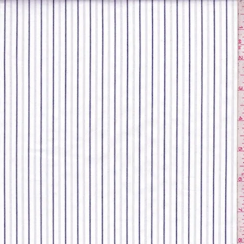 1 1/8 YD PC-White/Black Stripe Shirting Fabric