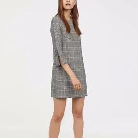 3/4 Sleeve Check Shift Dresses