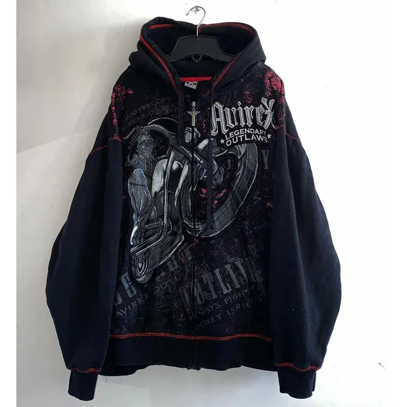 Advbridge Men Slipknots Hoodie Sweatshirts Y2k Outerwear Heavy Metal Coat Hooded Streetwear Goldorak Anime Outerwear korean Harajuku