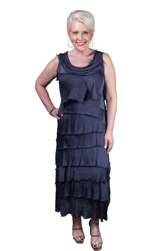 Aleena Silk Maxi Ruffle Dress (DT215)