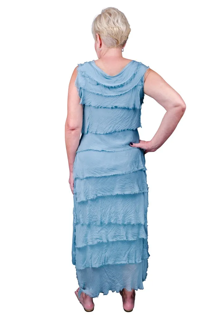 Aleena Silk Maxi Ruffle Dress (DT215)