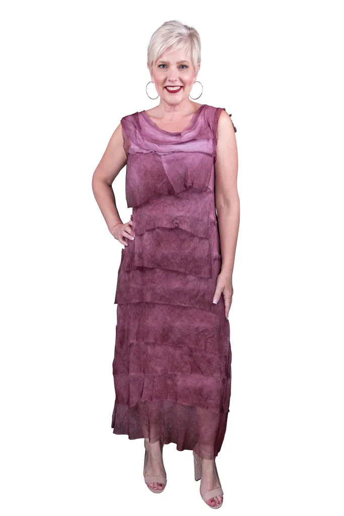 Aleena Silk Maxi Ruffle Dress (DT215)