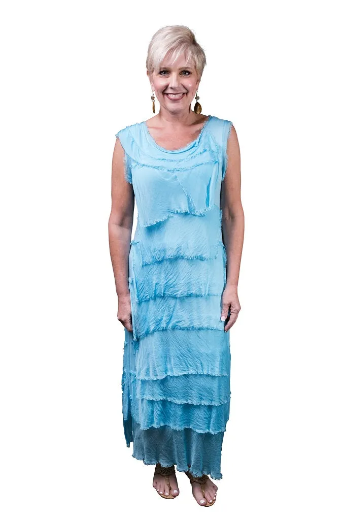 Aleena Silk Maxi Ruffle Dress (DT215)