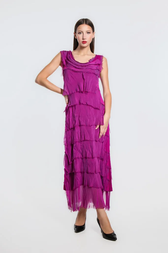 Aleena Silk Maxi Ruffle Dress (DT215)