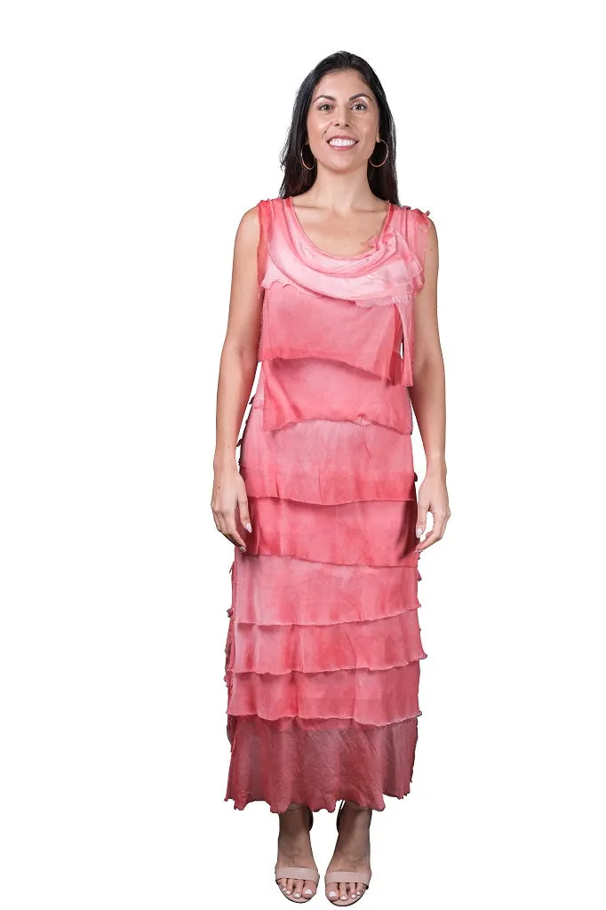 Aleena Silk Maxi Ruffle Dress (DT215)