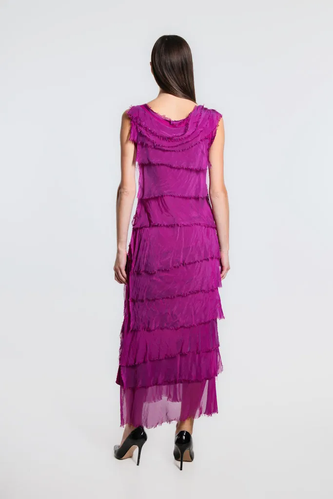 Aleena Silk Maxi Ruffle Dress (DT215)