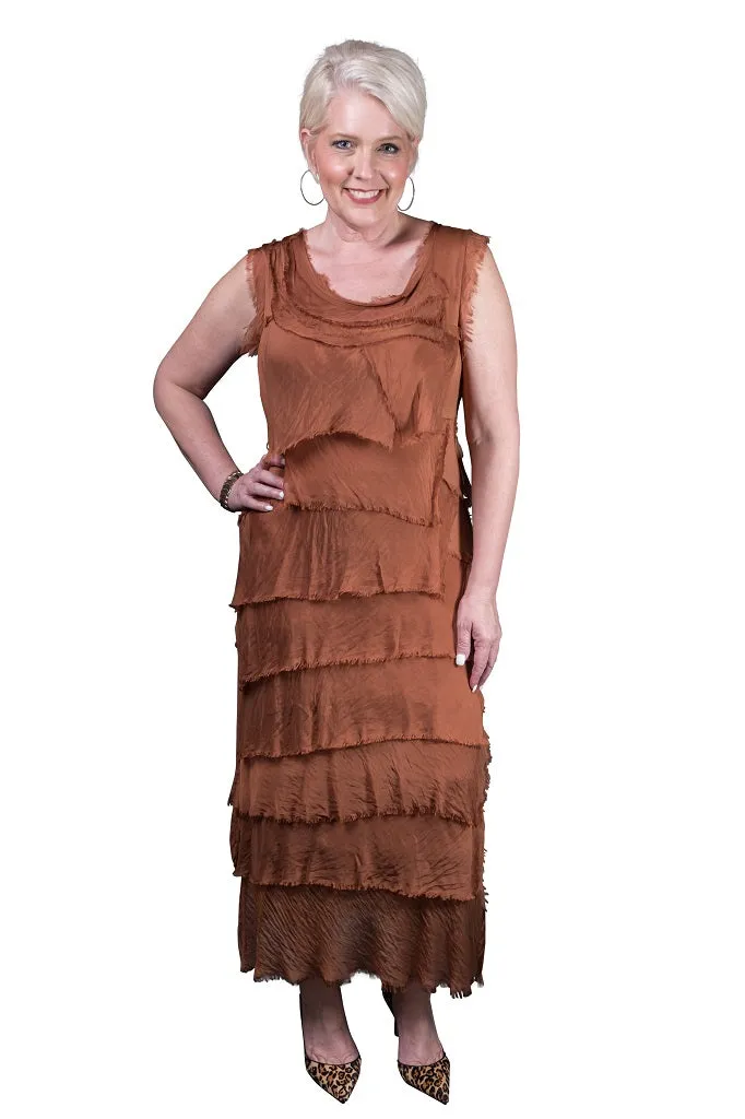 Aleena Silk Maxi Ruffle Dress (DT215)