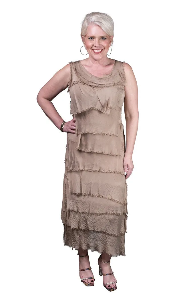 Aleena Silk Maxi Ruffle Dress (DT215)