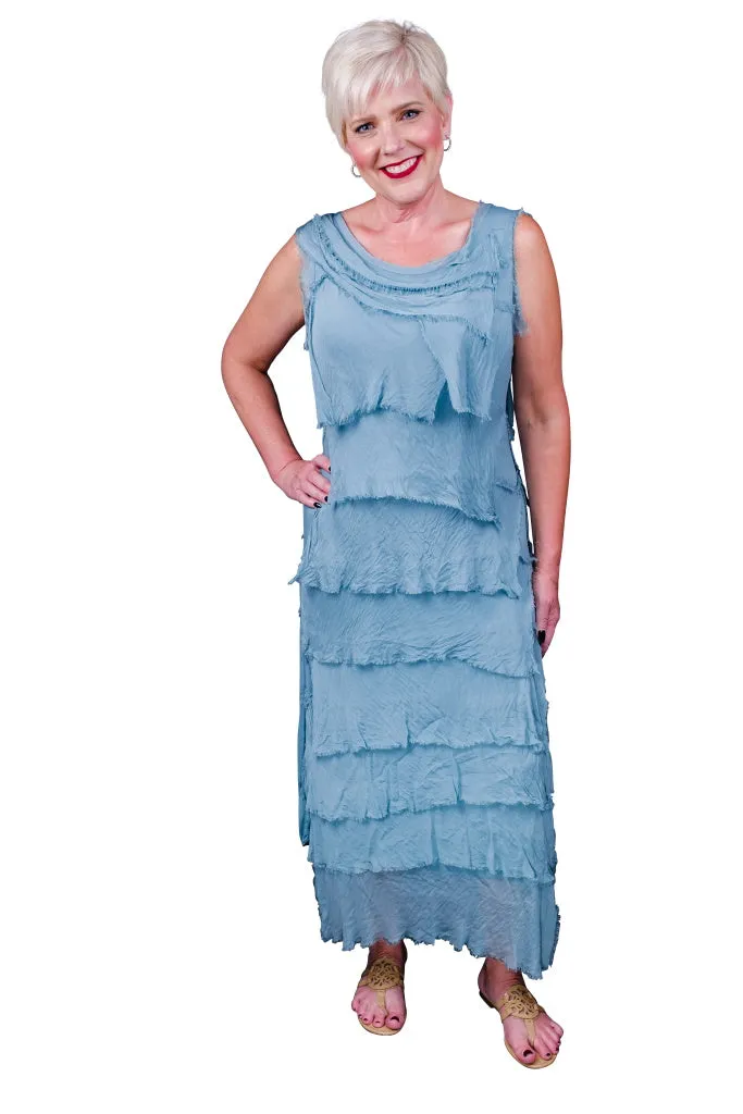 Aleena Silk Maxi Ruffle Dress (DT215)