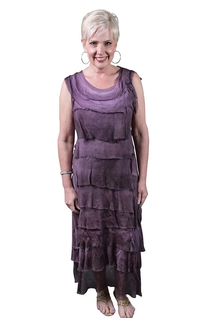 Aleena Silk Maxi Ruffle Dress (DT215)