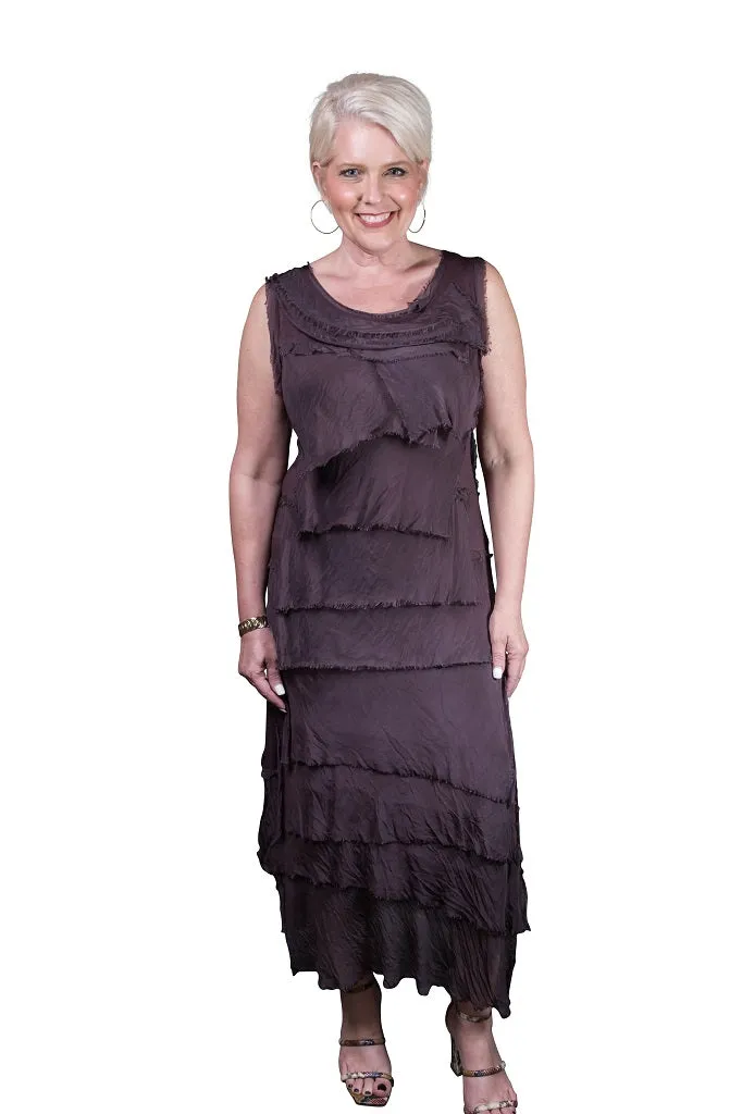 Aleena Silk Maxi Ruffle Dress (DT215)