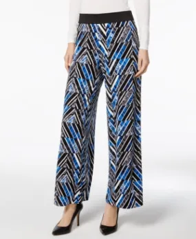 Alfani Printed Palazzo Pants Andromeda Inclined Patchwork XL