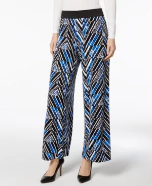 Alfani Printed Palazzo Pants Andromeda Inclined Patchwork XL