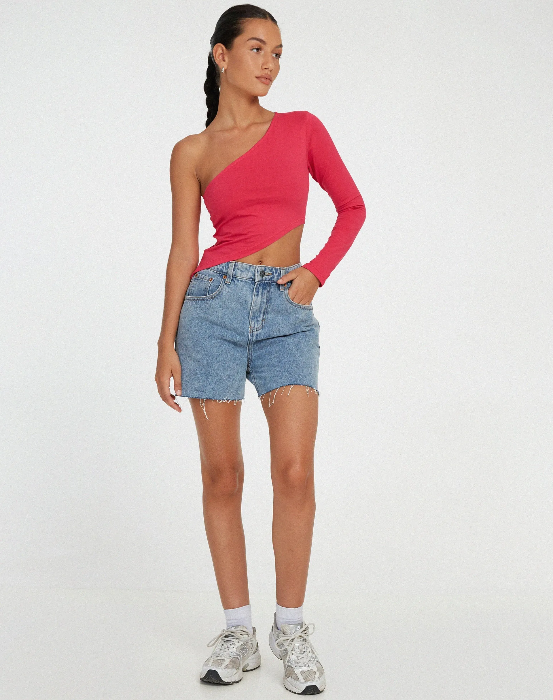 Baylee Crop Top in Fuschia Pink