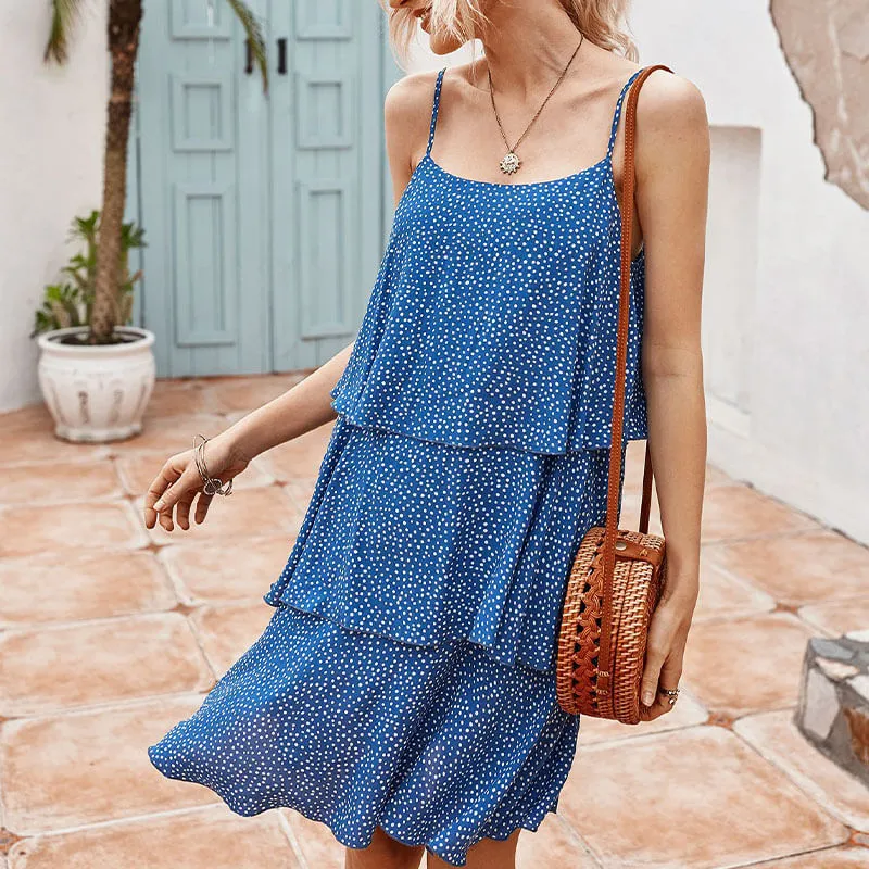 Beach Dress Ruffle Short Sling Dress