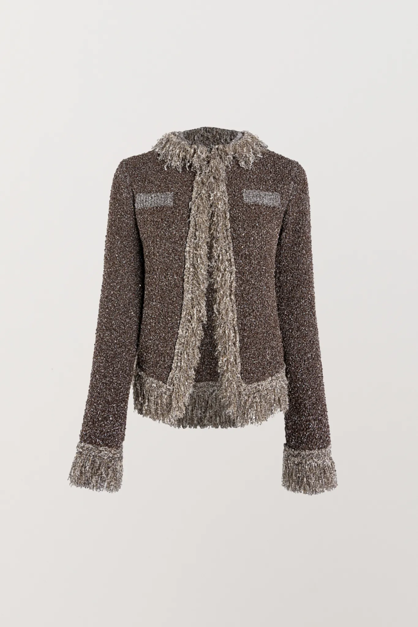 Bianca Fringed Jacket - Tobacco Sequin