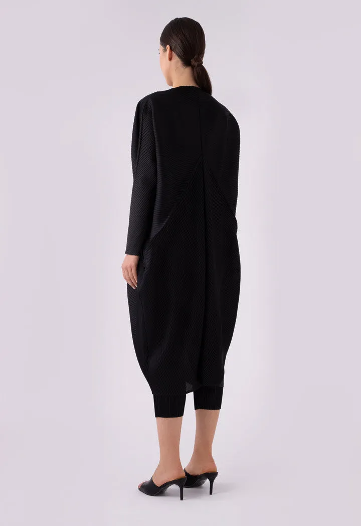 Choice Egg Shape Electric Pleated Outerwear Black