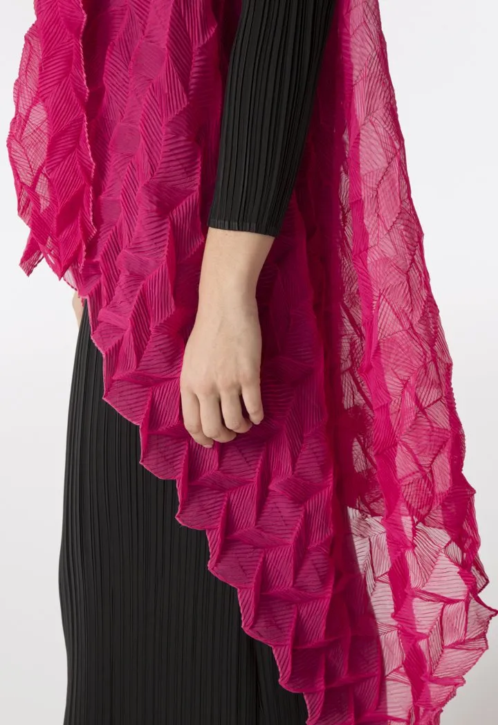 Choice Electric Pleated Chiffon Outerwear Fuchsia