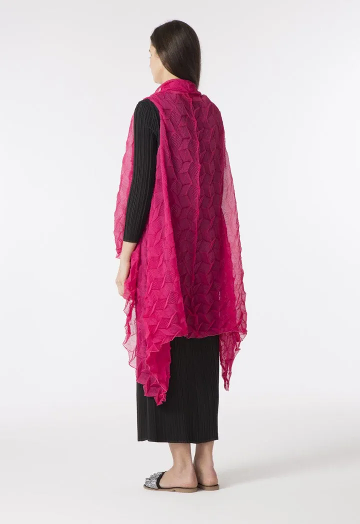 Choice Electric Pleated Chiffon Outerwear Fuchsia