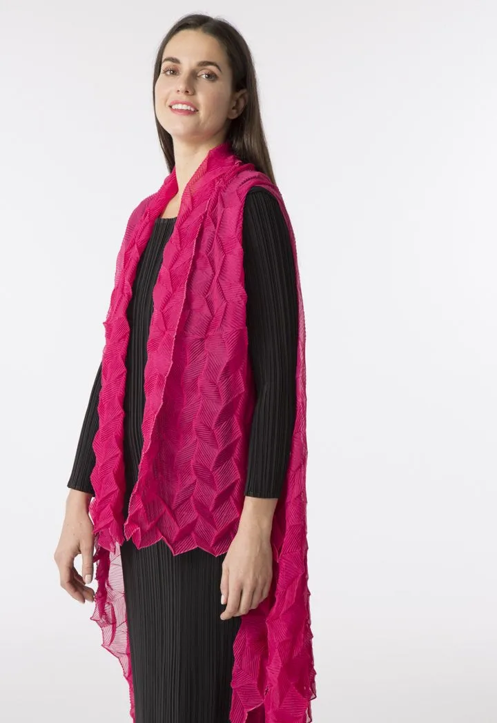 Choice Electric Pleated Chiffon Outerwear Fuchsia