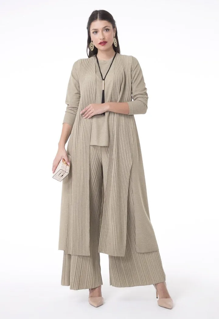 Choice Linen Jersey Sleeveless Outer Khaki