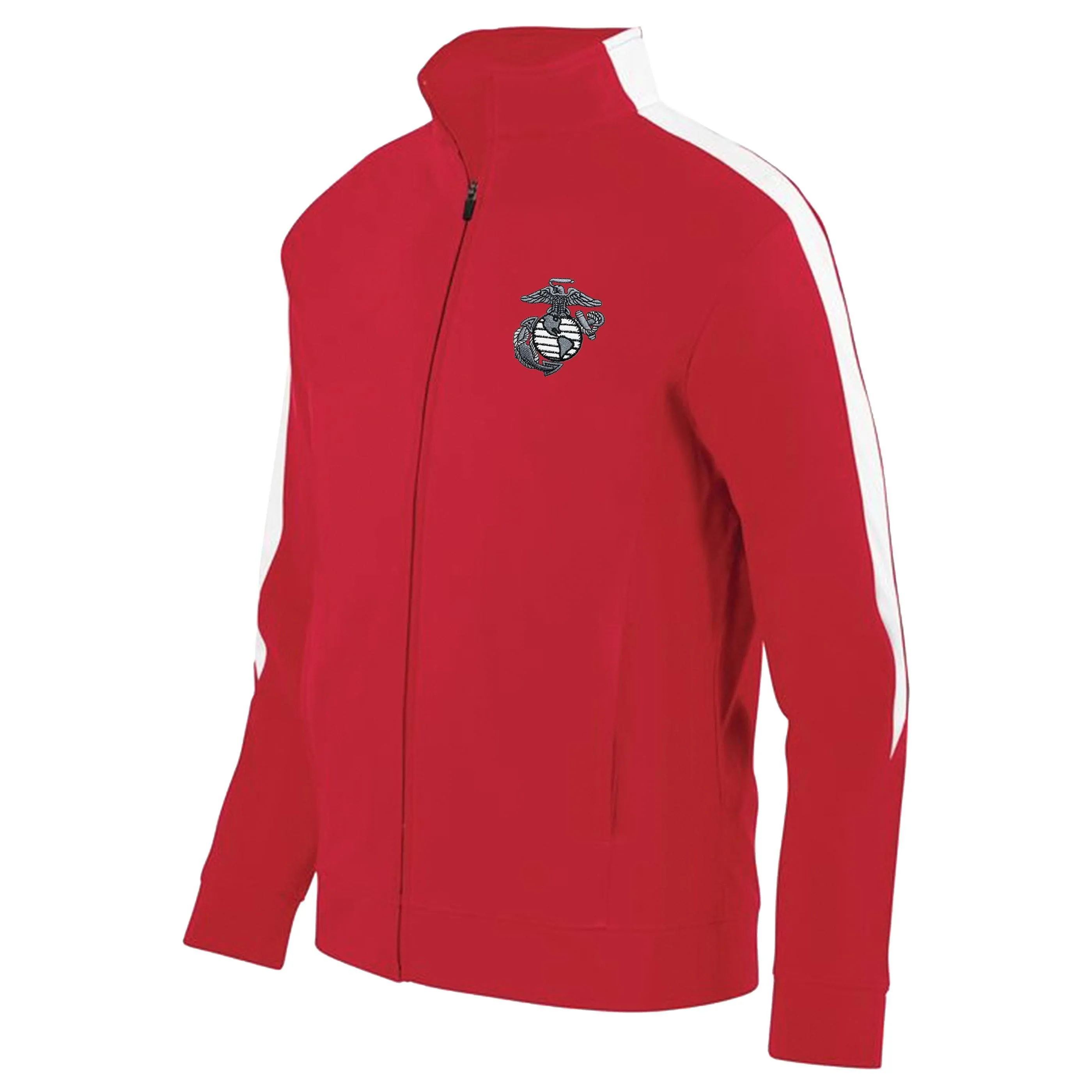 Closeout Aluminum EGA Embroidered Red/White Full Zip Jacket