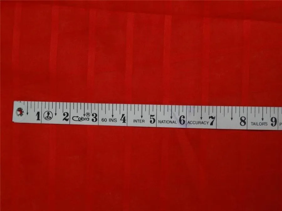 Cotton Organdy Fabric Leno Checks Design 44&quot; Vodafone Red