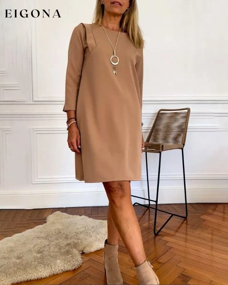 Elegant Shift Solid Color dress