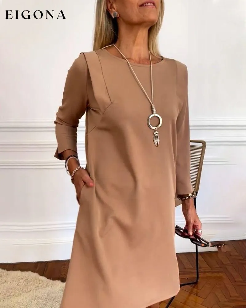 Elegant Shift Solid Color dress