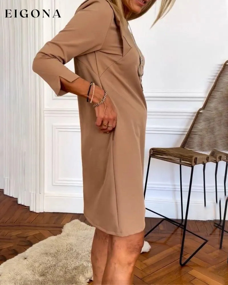 Elegant Shift Solid Color dress