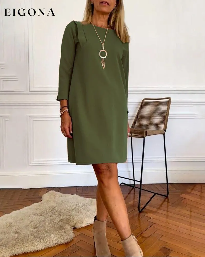 Elegant Shift Solid Color dress