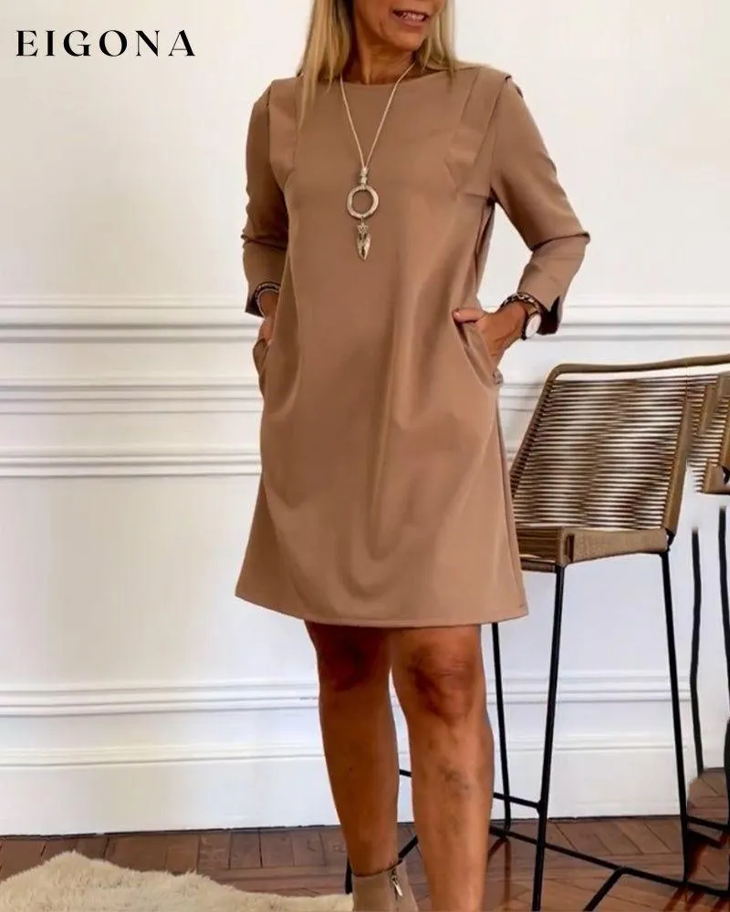 Elegant Shift Solid Color dress