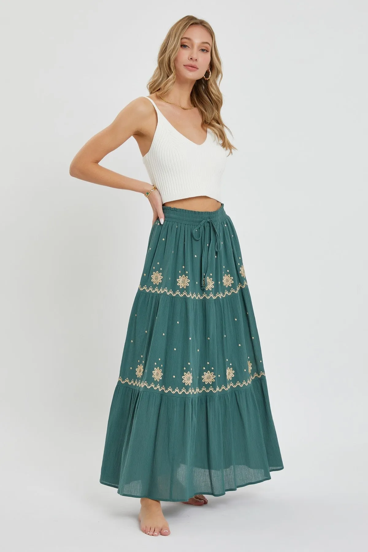 Embroidery Maxi Skirts