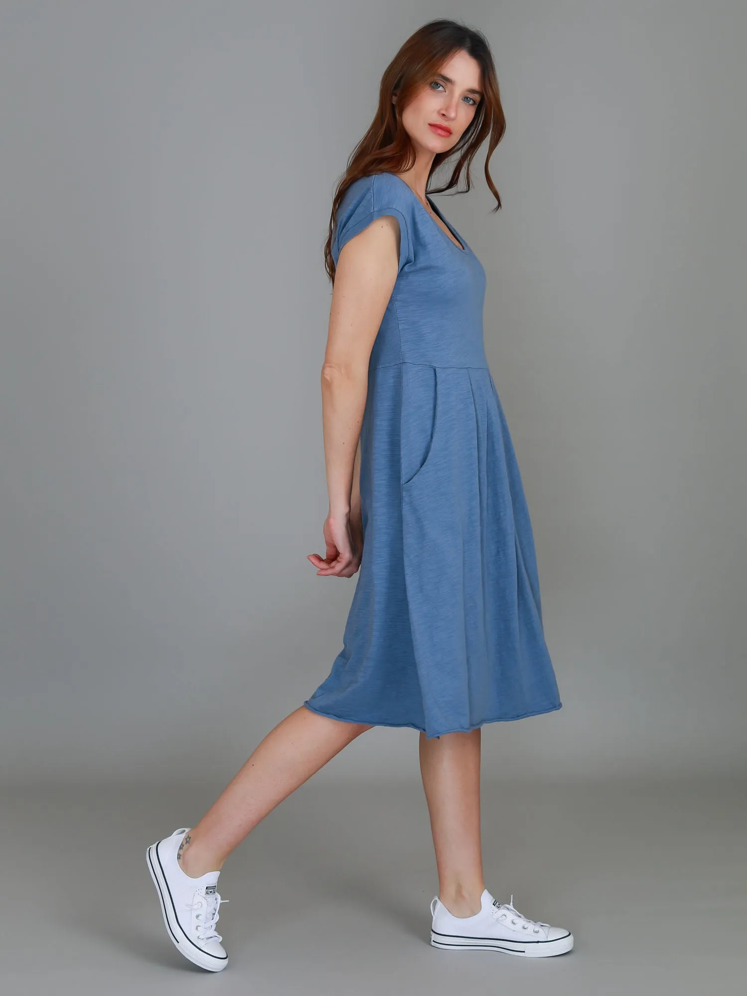 Evelyn Midi Dress with Pockets