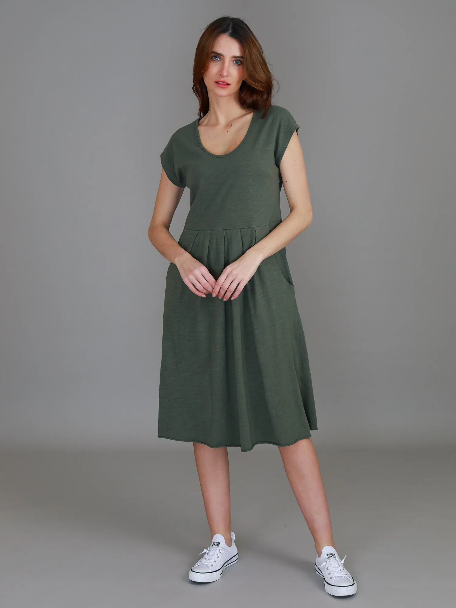 Evelyn Midi Dress with Pockets