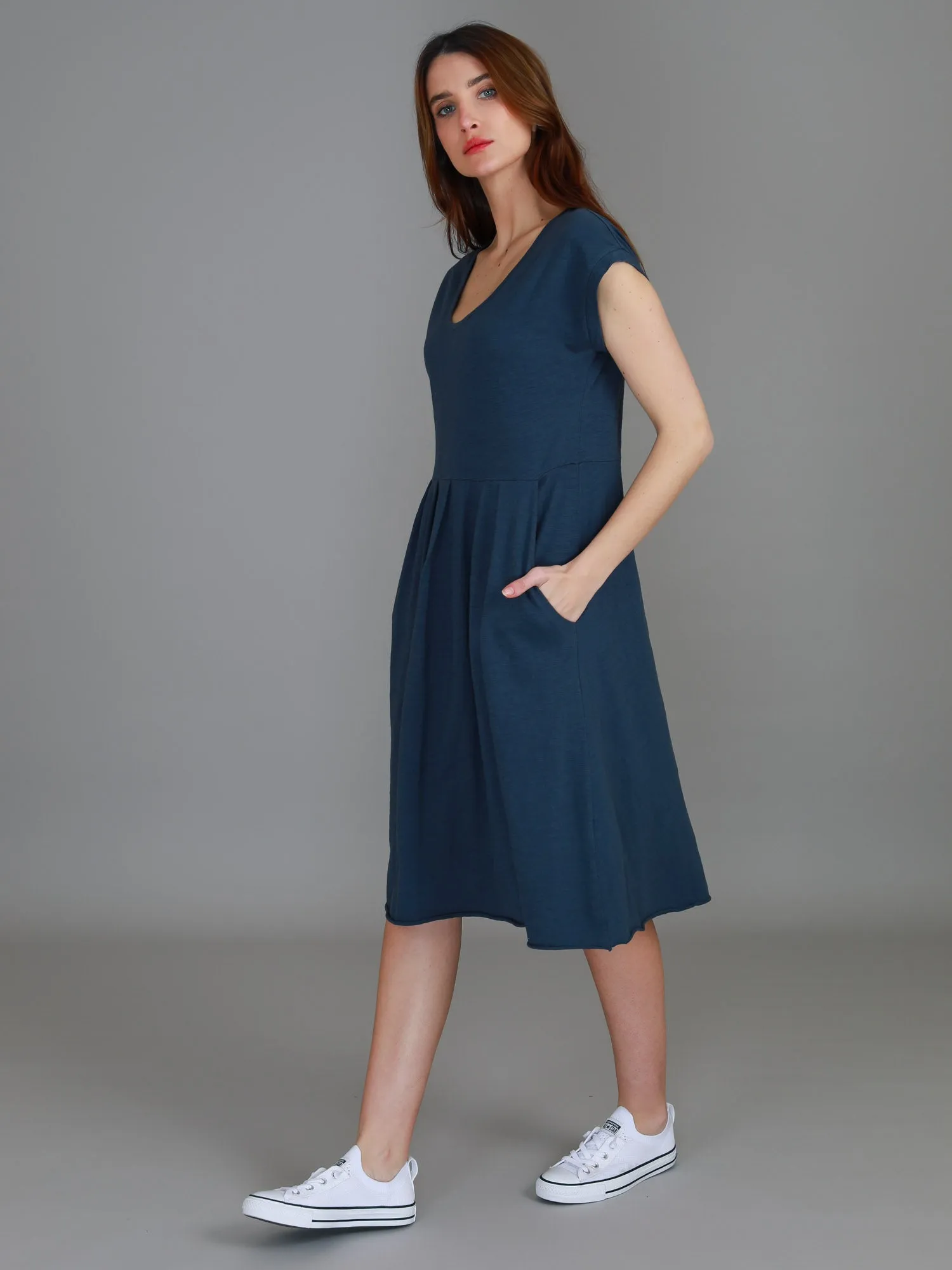 Evelyn Midi Dress with Pockets