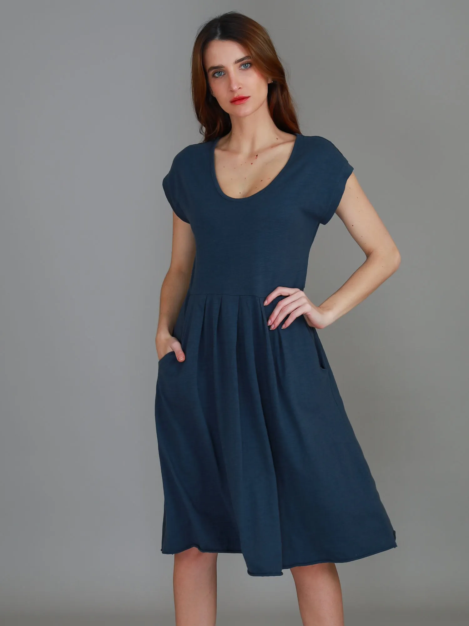 Evelyn Midi Dress with Pockets