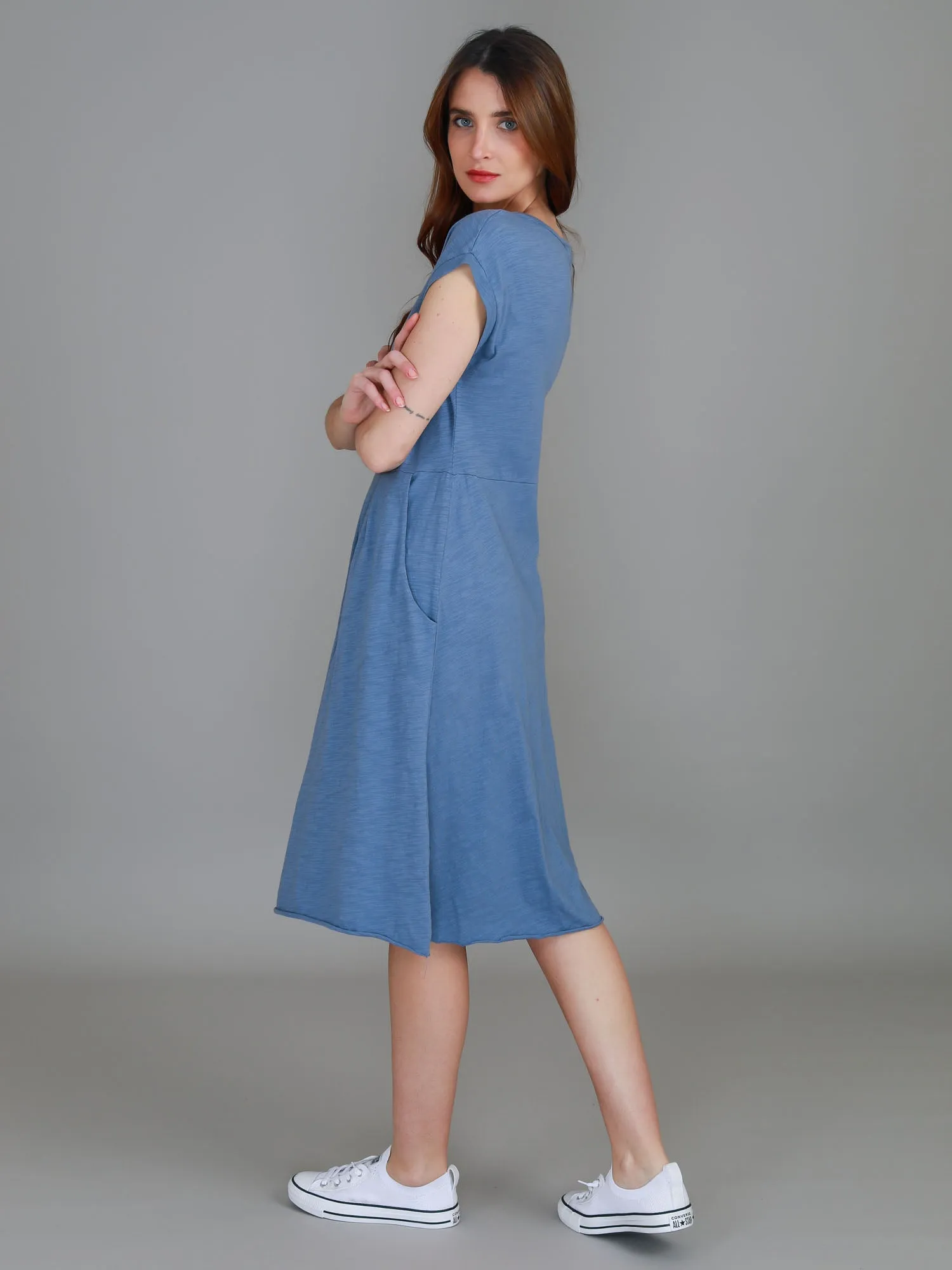 Evelyn Midi Dress with Pockets