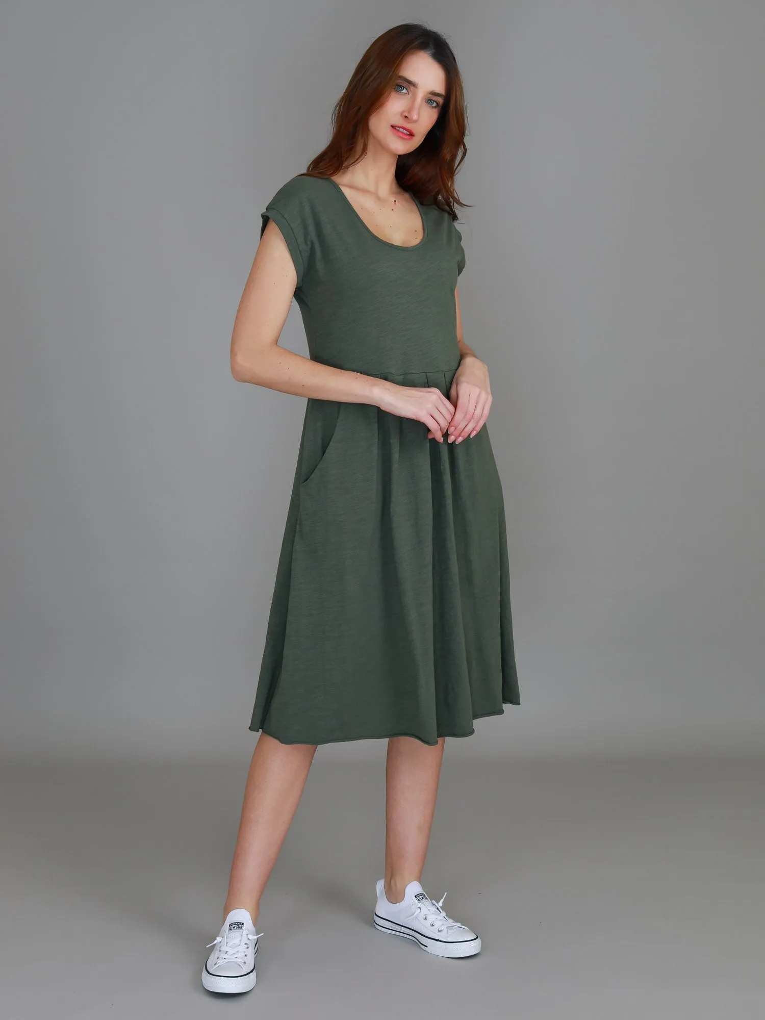 Evelyn Midi Dress with Pockets