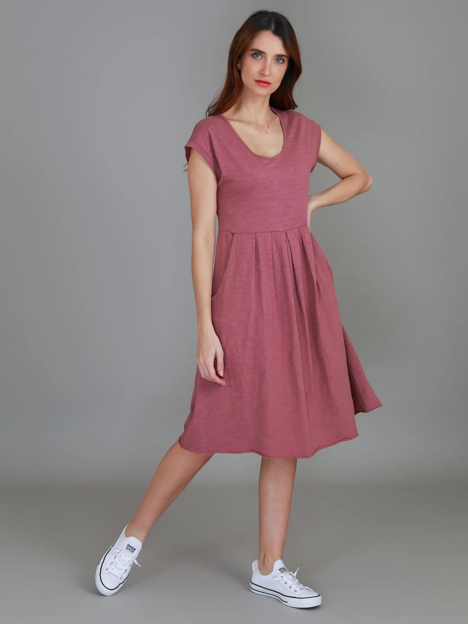 Evelyn Midi Dress with Pockets