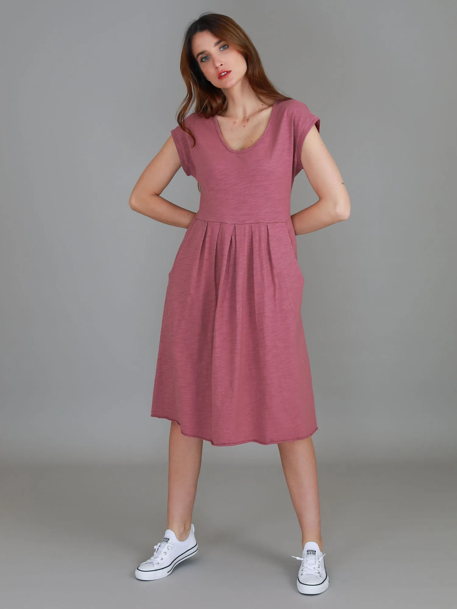 Evelyn Midi Dress with Pockets