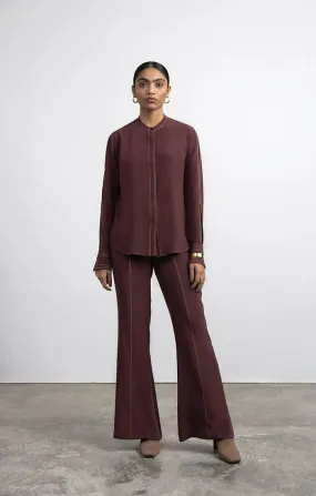 Flared Silk Trousers