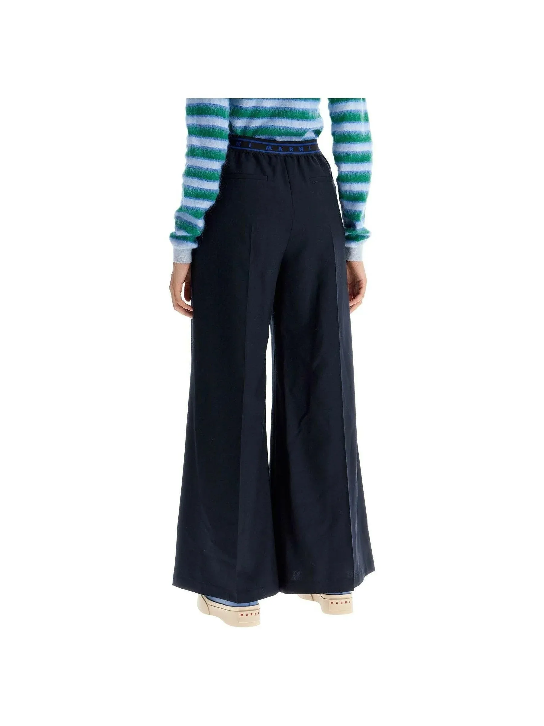 Flared Wide-Leg Trousers