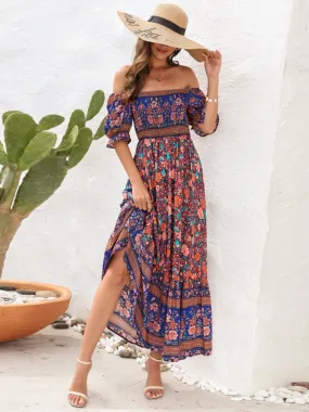 Folklore Melody Off Shoulder Bohemian Summer Dress