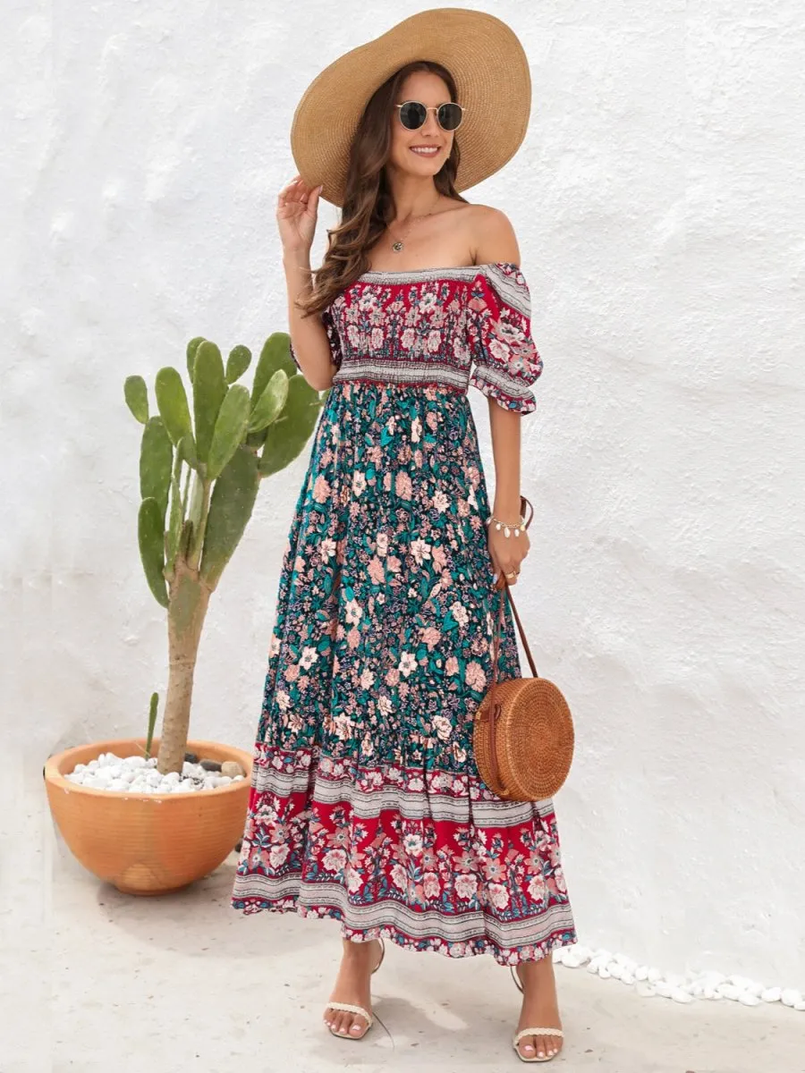 Folklore Melody Off Shoulder Bohemian Summer Dress