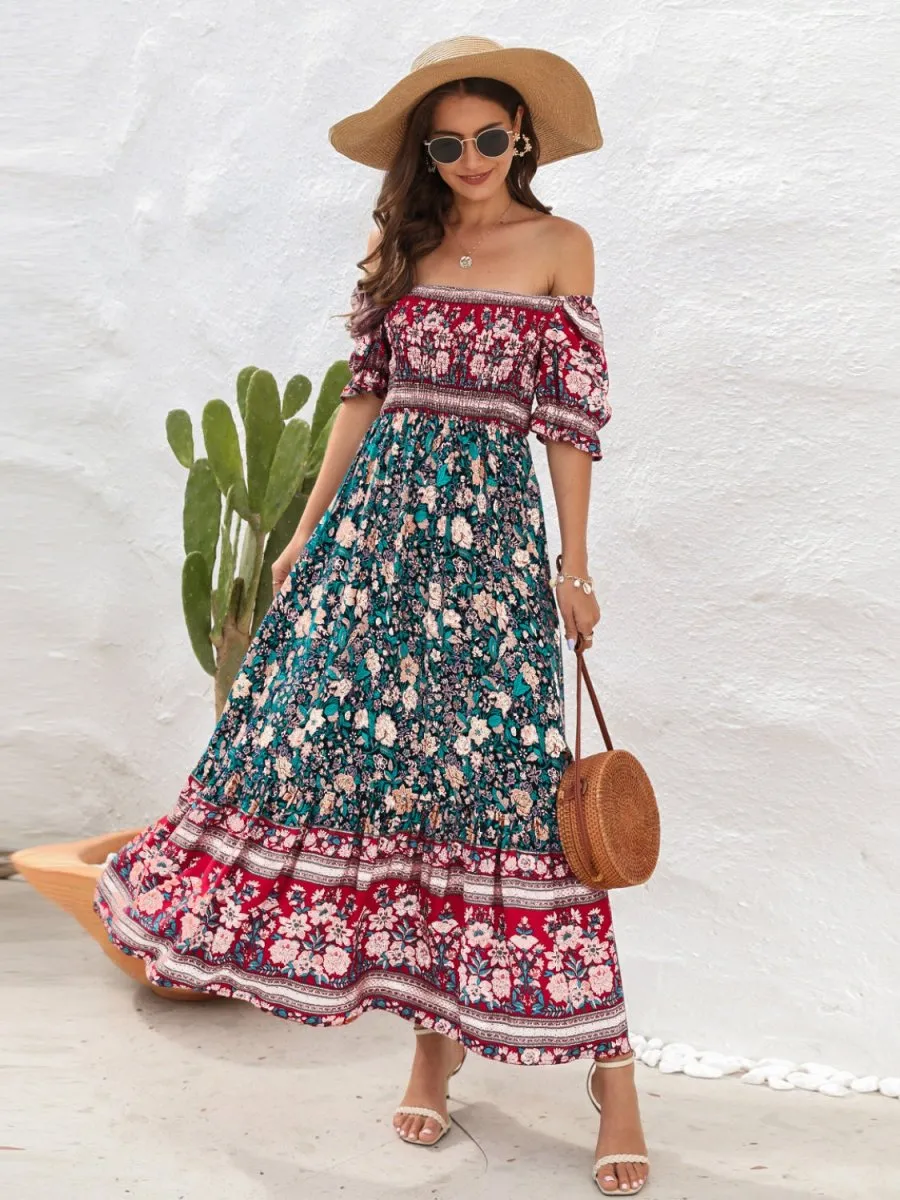 Folklore Melody Off Shoulder Bohemian Summer Dress