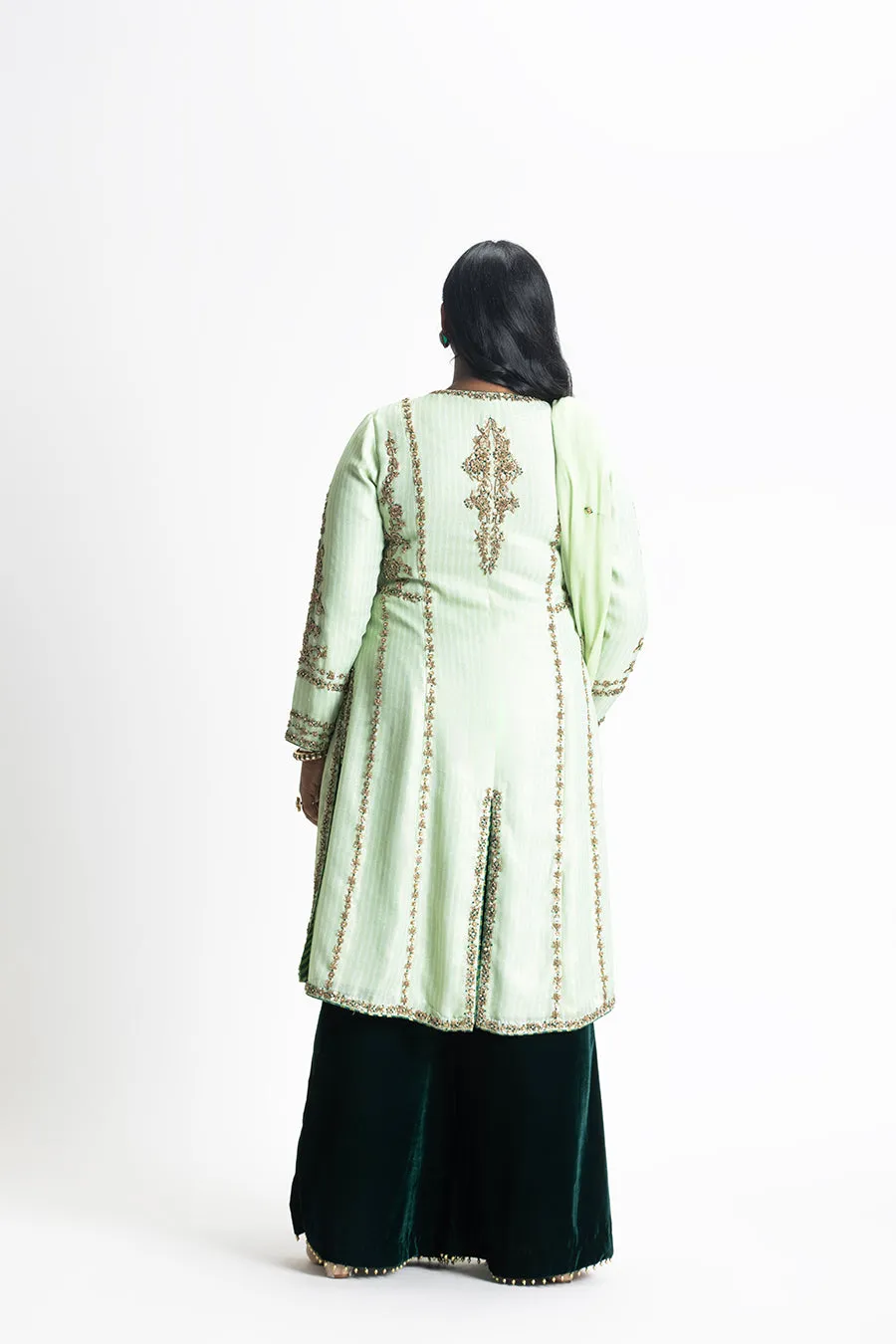 GHIYA GREEN SHIRT PALAZO SET